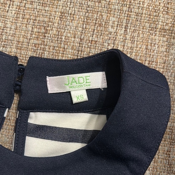 JADE MELODY TAM STRIPED HALTER DRESS GUC SZ XS CAREER CRUISE EVERYDAY - Picture 9 of 9